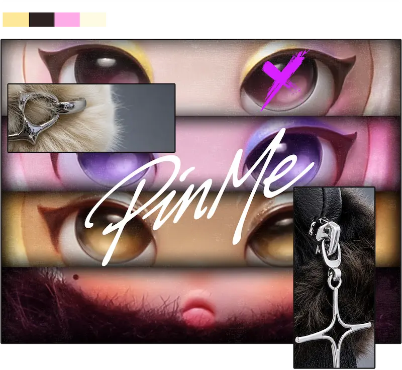 PINME character eye and face design collage