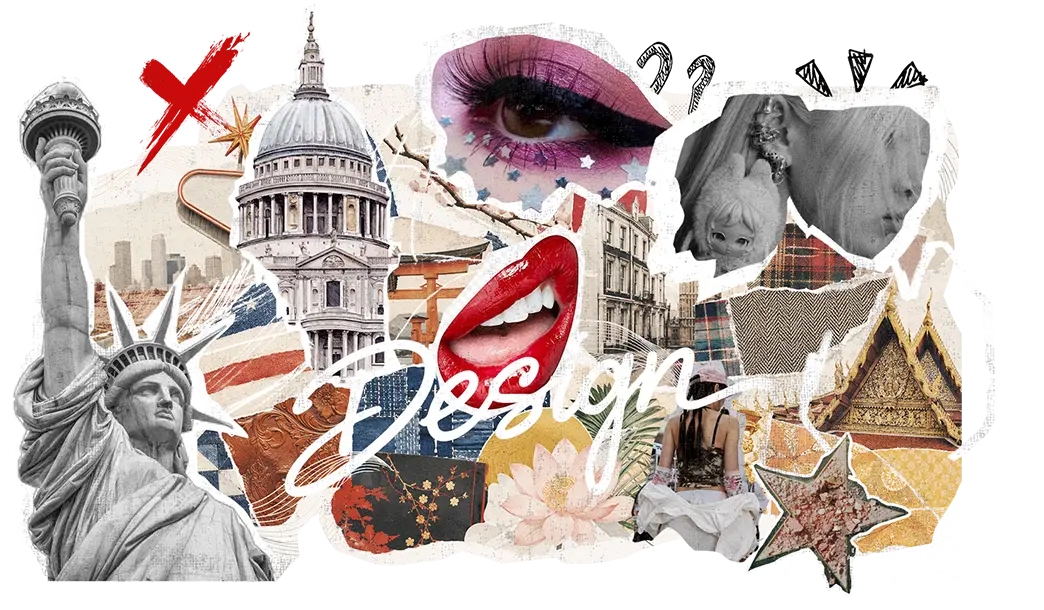 PINME artist research and design inspiration collage